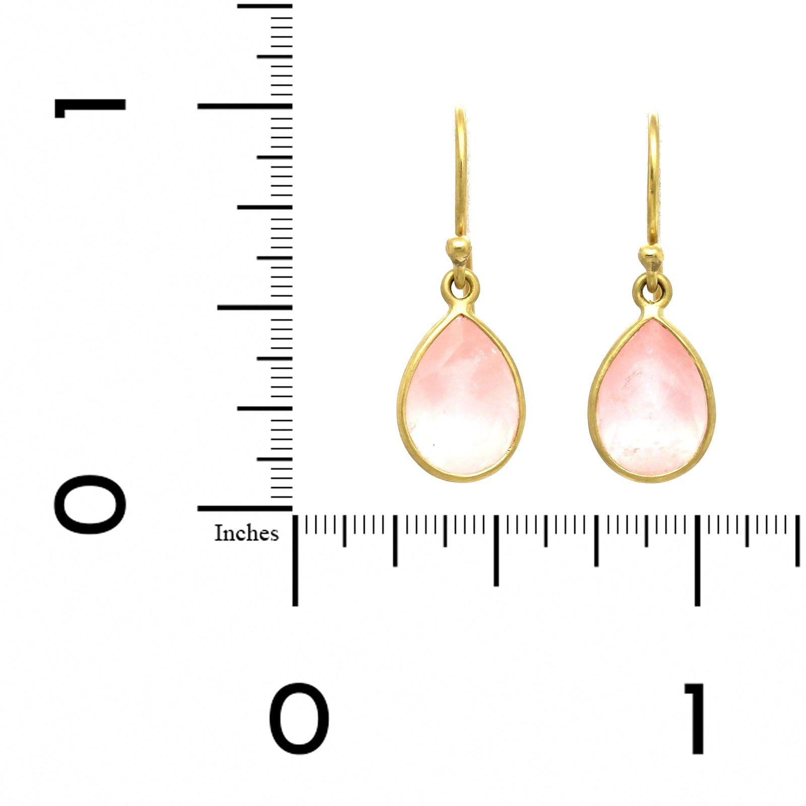 18K Yellow Gold Rose Quartz Drop Earrings, yellow gold, Long's Jewelers