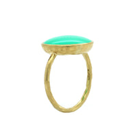 18K Yellow Gold Round Chrysoprase Ring, yellow gold, Long's Jewelers