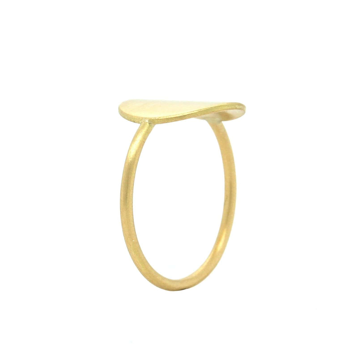 18K Yellow Gold Round Disc Ring
