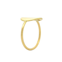 18K Yellow Gold Round Disc Ring