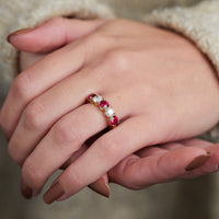 18K Yellow Gold Ruby and Diamond Band