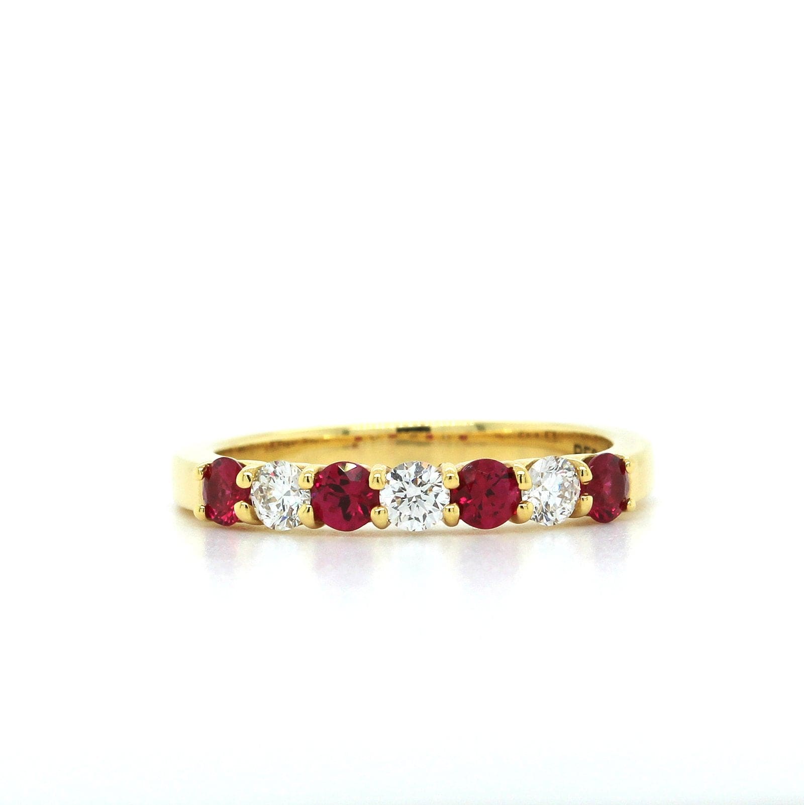 18K Yellow Gold Ruby and Diamond Band, Platinum, Long's Jewelers