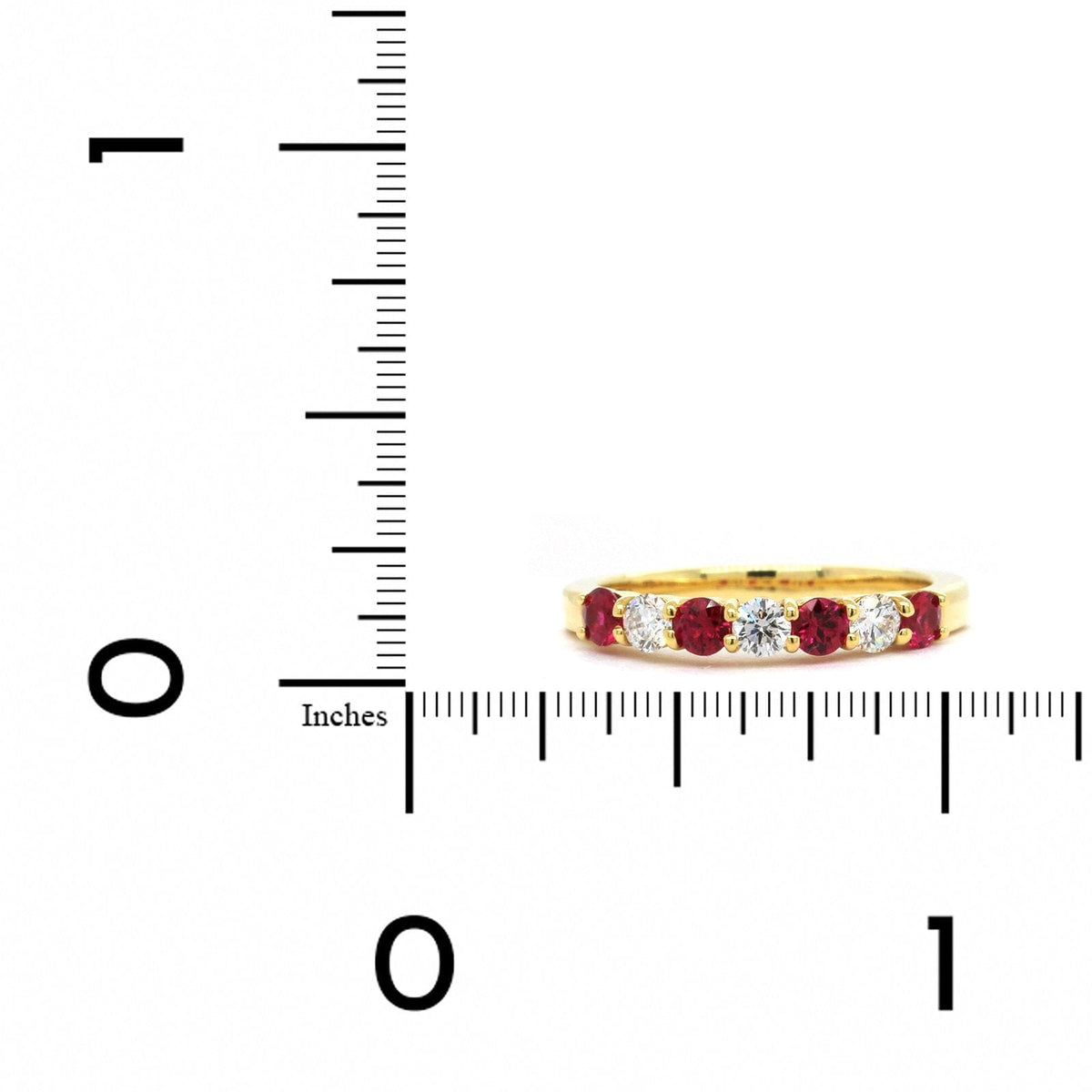 18K Yellow Gold Ruby and Diamond Band