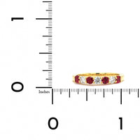 18K Yellow Gold Ruby and Diamond Band