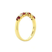 18K Yellow Gold Ruby and Diamond Band