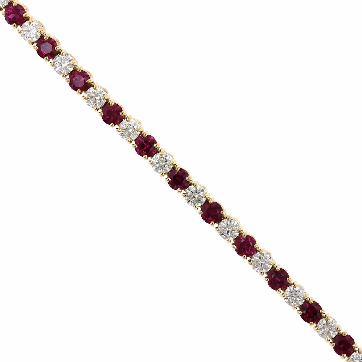 18K Yellow Gold Ruby and Diamond Tennis Bracelet, 18K Yellow Gold, Long's Jewelers