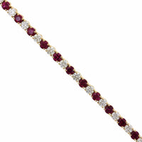 18K Yellow Gold Ruby and Diamond Tennis Bracelet, 18K Yellow Gold, Long's Jewelers
