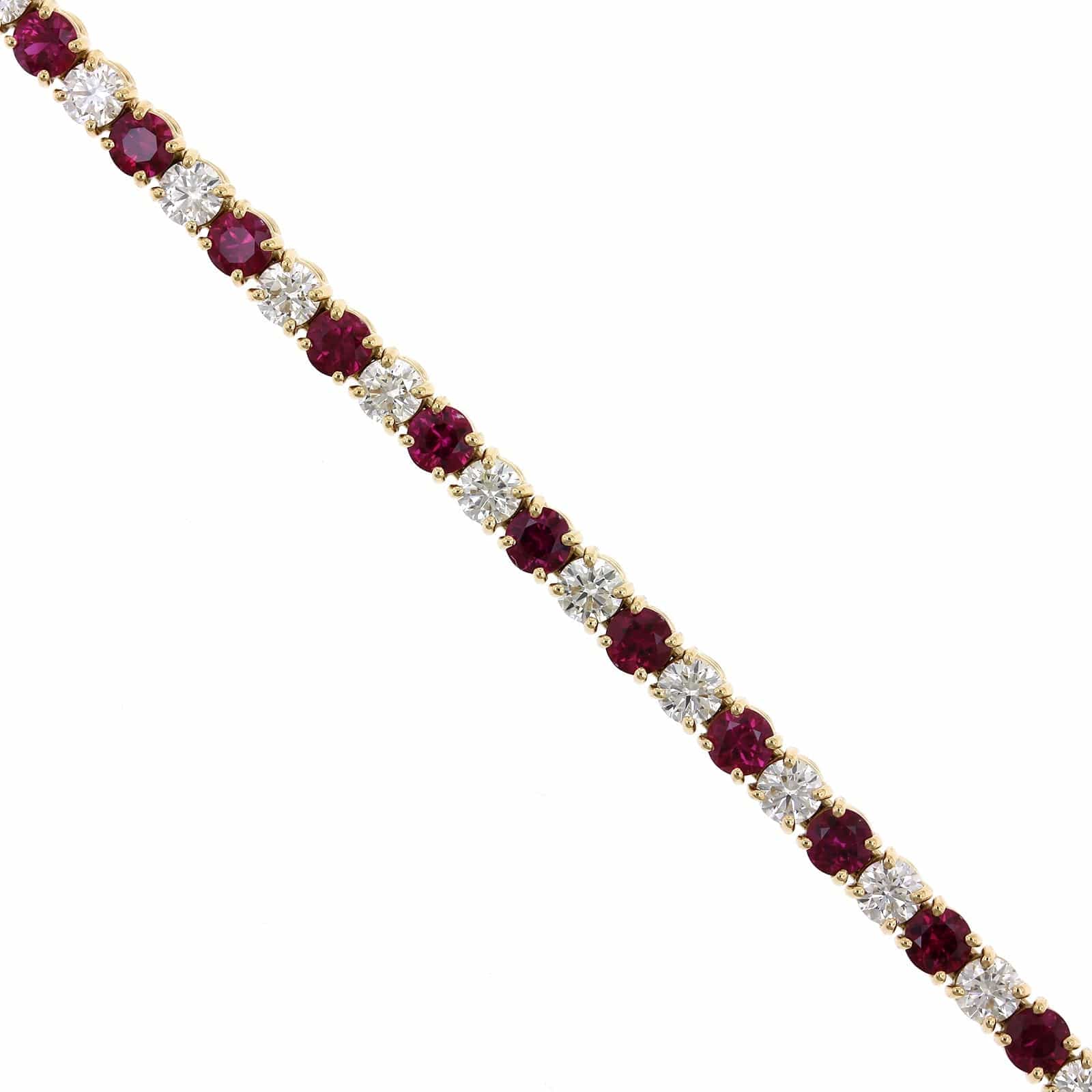 18K Yellow Gold Ruby and Diamond Tennis Bracelet, 18K Yellow Gold, Long's Jewelers