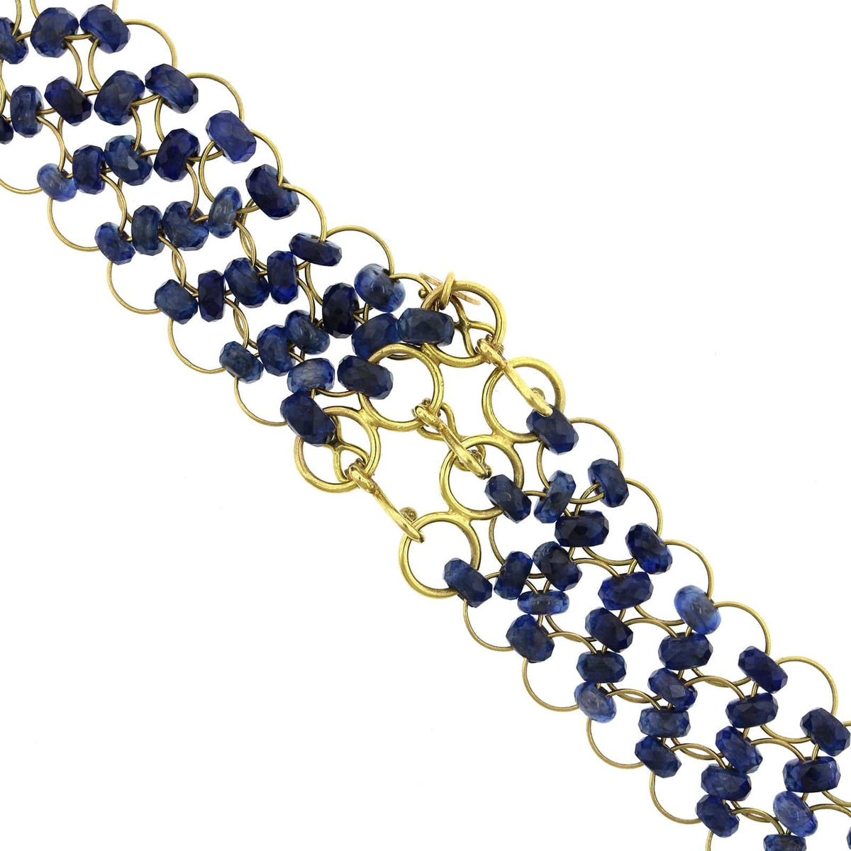 18K Yellow Gold Sapphire Bead 3 Row Necklace,18k yellow gold, Long's Jewelers