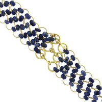 18K Yellow Gold Sapphire Bead 3 Row Necklace,18k yellow gold, Long's Jewelers