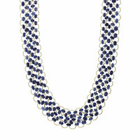 18K Yellow Gold Sapphire Bead 3 Row Necklace,18k yellow gold, Long's Jewelers