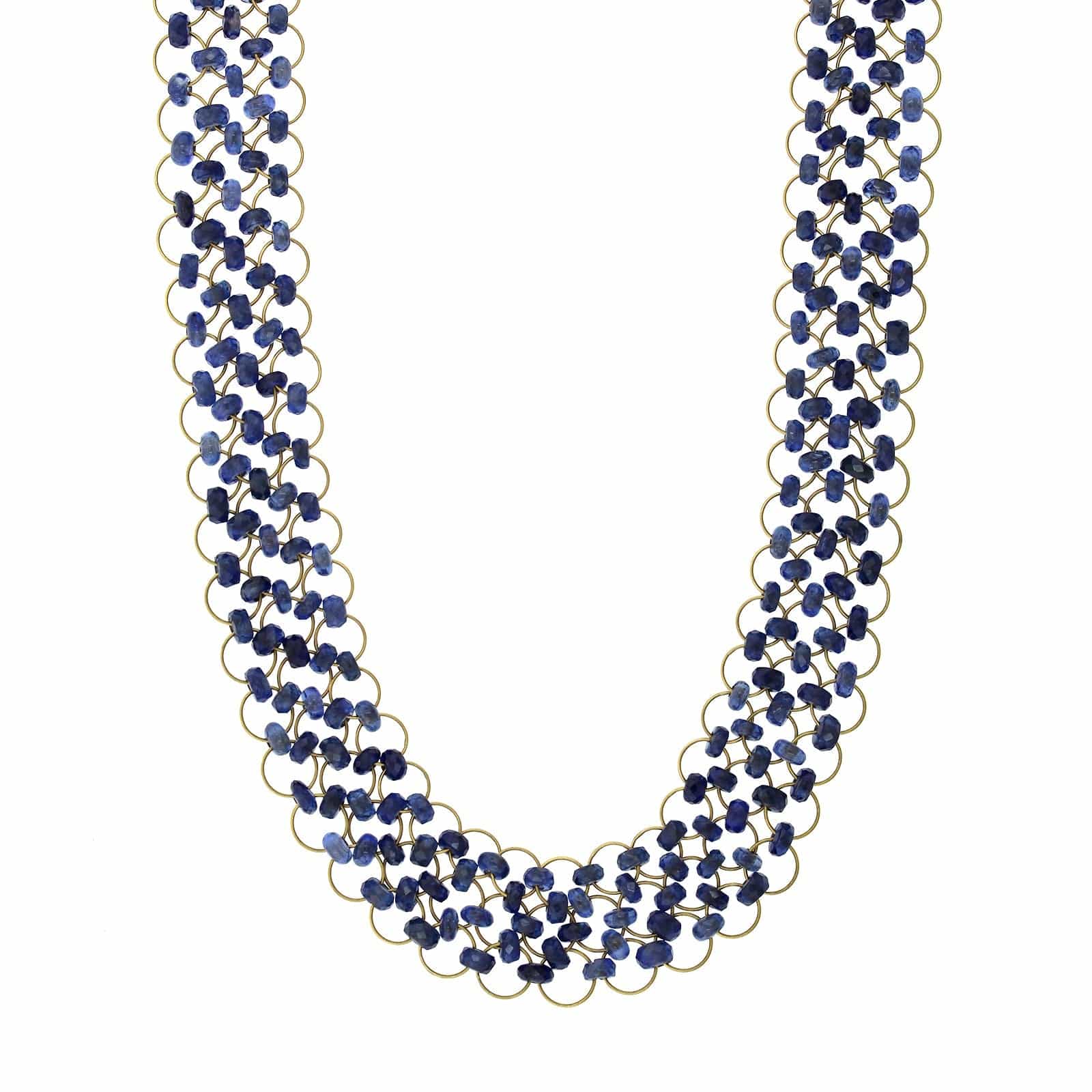 18K Yellow Gold Sapphire Bead 3 Row Necklace,18k yellow gold, Long's Jewelers