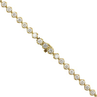 18K Yellow Gold Semi Bezel Set Diamond Line Necklace, 18k yellow gold, Long's Jewelers