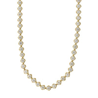 18K Yellow Gold Semi Bezel Set Diamond Line Necklace, 18k yellow gold, Long's Jewelers