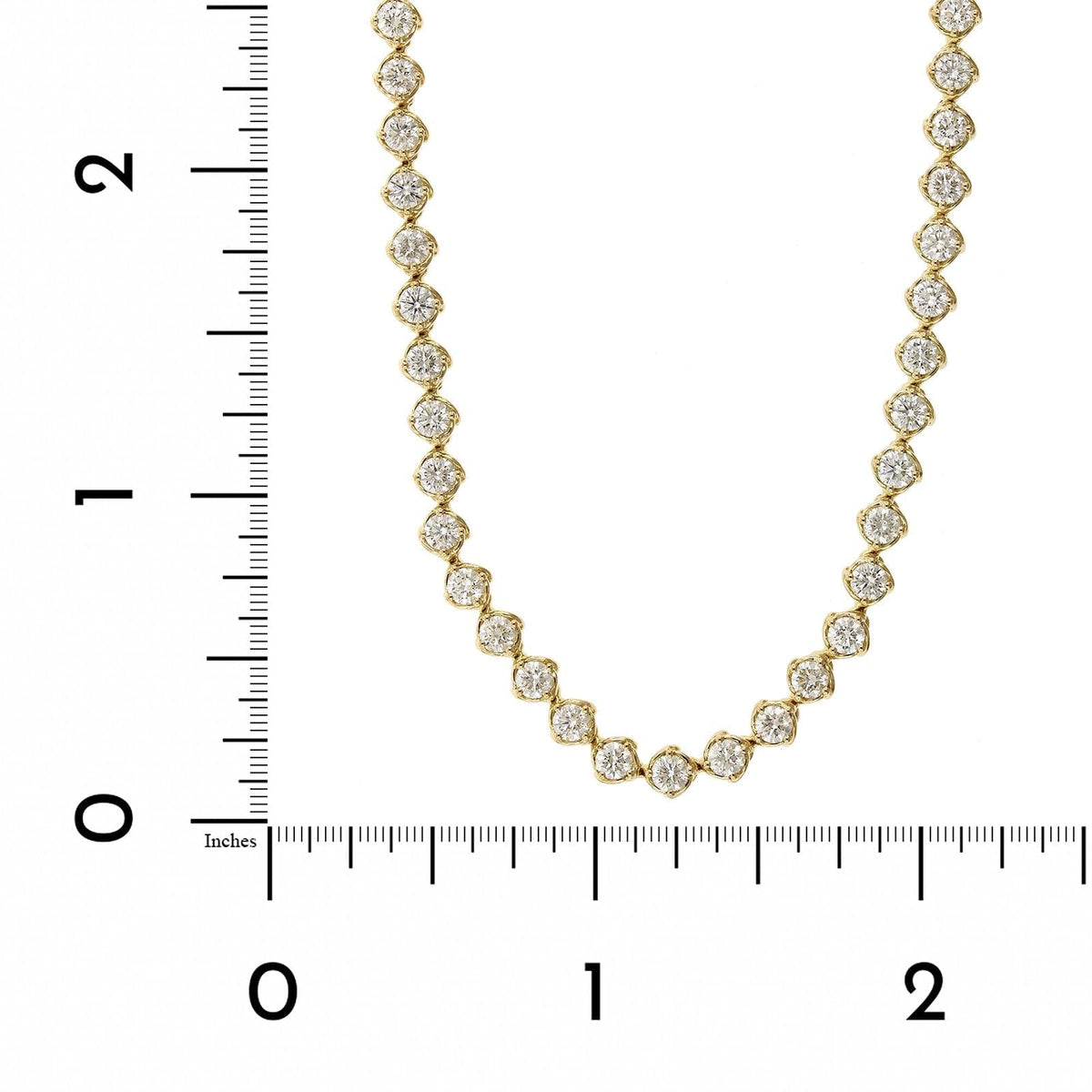18K Yellow Gold Semi Bezel Set Diamond Line Necklace, 18k yellow gold, Long's Jewelers