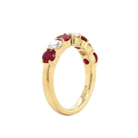 18K Yellow Gold Shared Prong Ruby and Diamond Band, yellow gold, Long's Jewelers