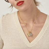 Temple St. Clair 18K Yellow Gold Small Heart Shape Crystal and Diamond Pendant