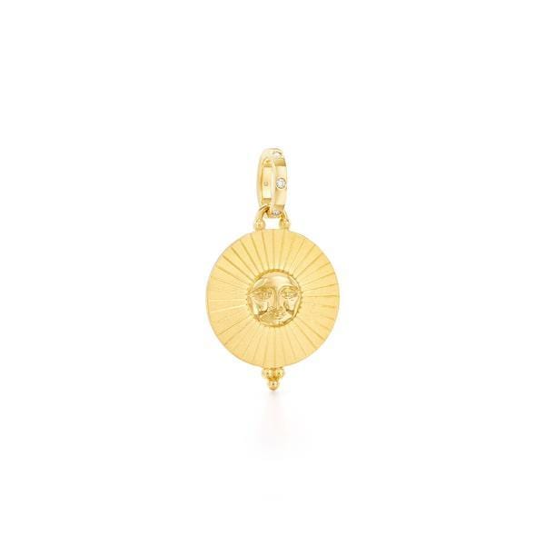 18K Yellow Gold Sun with Diamond PendantGold, Long's Jewelers