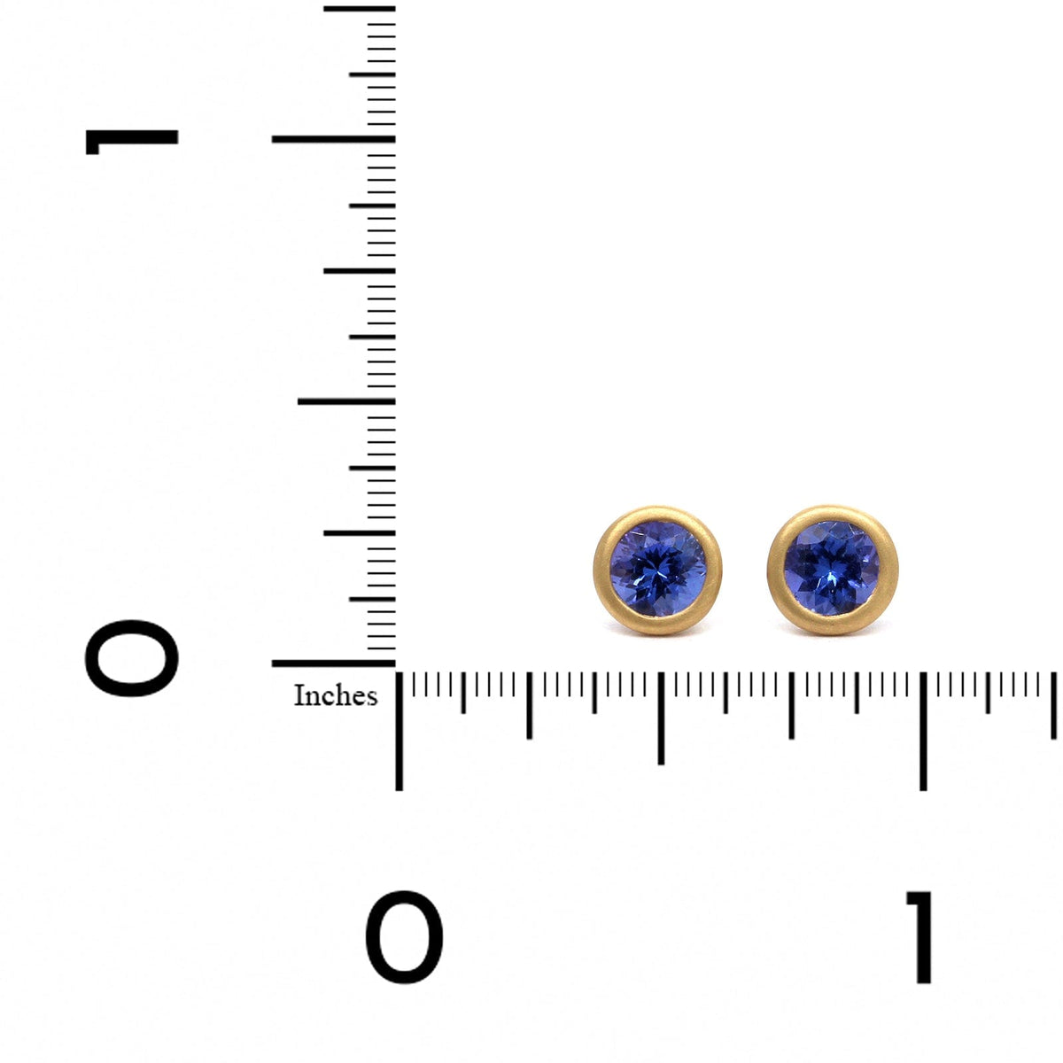 18K Yellow Gold Tanzanite Stud Earrings, 18k yellow gold, Longs's Jewelers