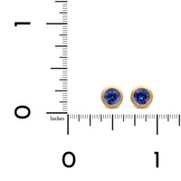 18K Yellow Gold Tanzanite Stud Earrings, 18k yellow gold, Longs's Jewelers