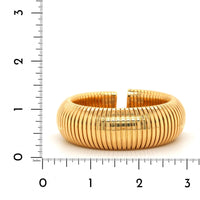 18K Yellow Gold Tubogas Grooved Cuff Bracelet, Yellow Gold, Long's Jewelers