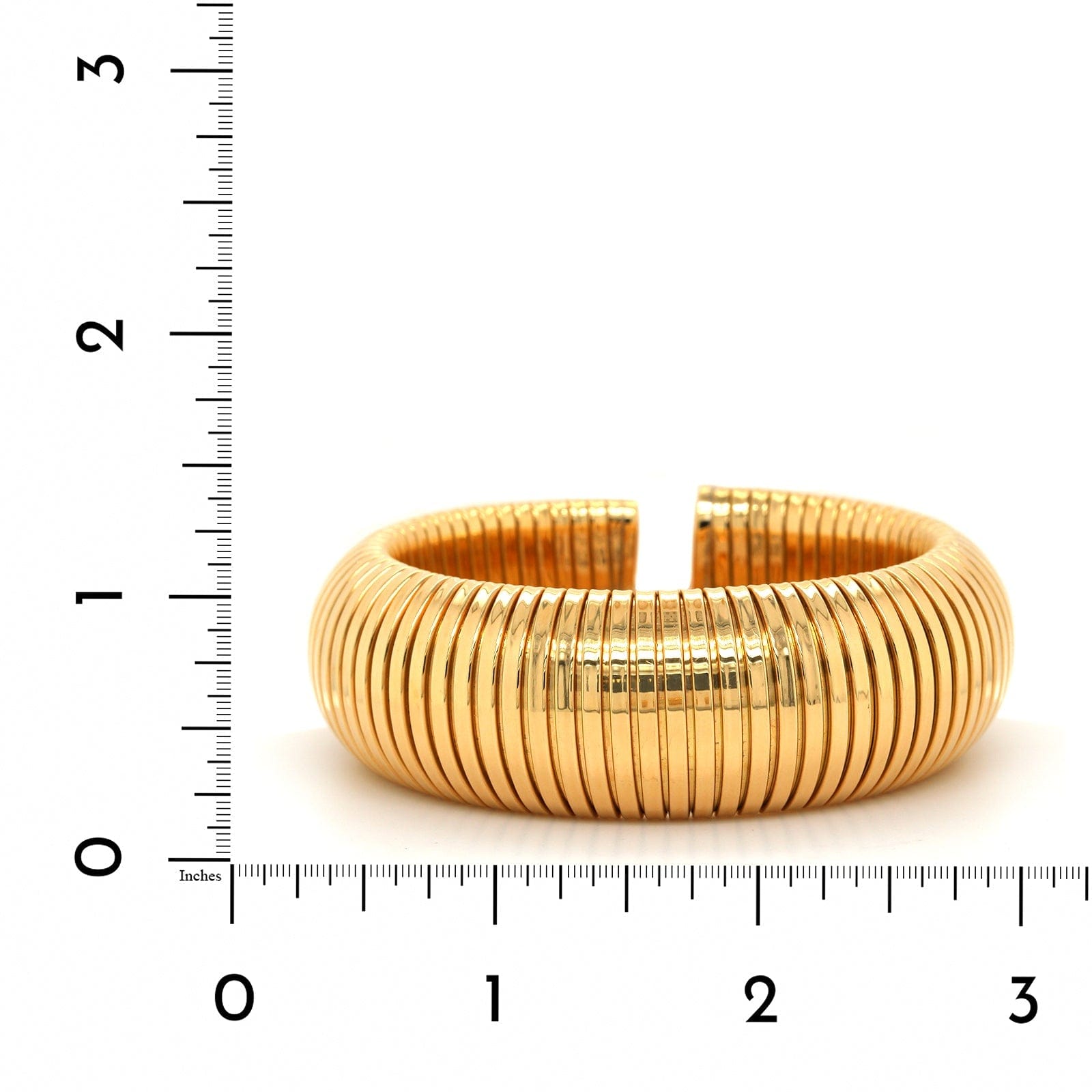 18K Yellow Gold Tubogas Grooved Cuff Bracelet, Yellow Gold, Long's Jewelers