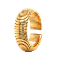 18K Yellow Gold Tubogas Grooved Cuff Bracelet, Yellow Gold, Long's Jewelers