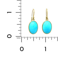18K Yellow Gold Turquoise Drop Earrings, yellow gold, Long's Jewelers