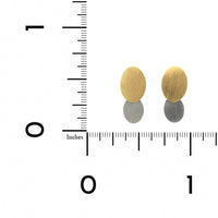 18K Yellow Gold and Platinum Disc Stud Earrings