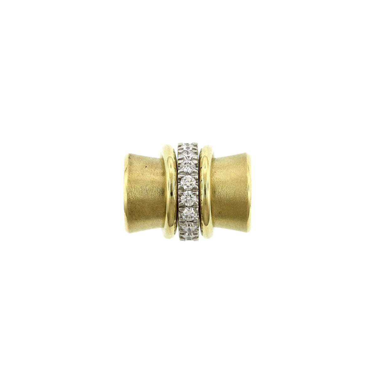 Bead Enhancer 18K Yellow Gold and Platinum Pave Diamond Orbit Bead Enhancer – Long's ...