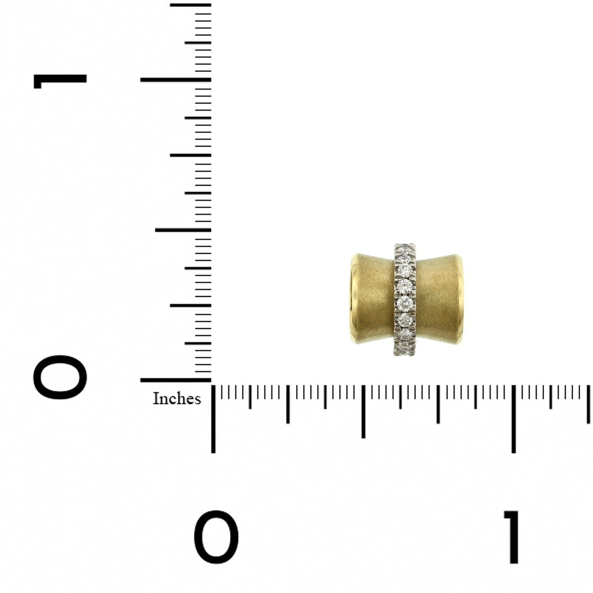 18K Yellow Gold and Platinum Pave Diamond Orbit Bead Enhancer