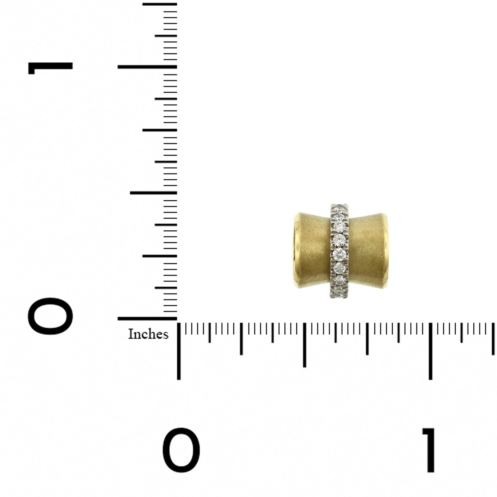 18K Yellow Gold and Platinum Pave Diamond Orbit Bead Enhancer