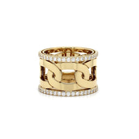18K yellow Gold Navarra Wide Diamond Ring, 18k yellow gold, Long's Jewelers