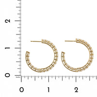 18K Yellow Gold Inside Outside Open Diamond Hoop Earrings, Yellow Gold, Long's Jewelers