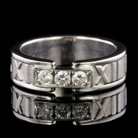 Tiffany & Co. 18K White Gold Estate Diamond Atlas Ring. 