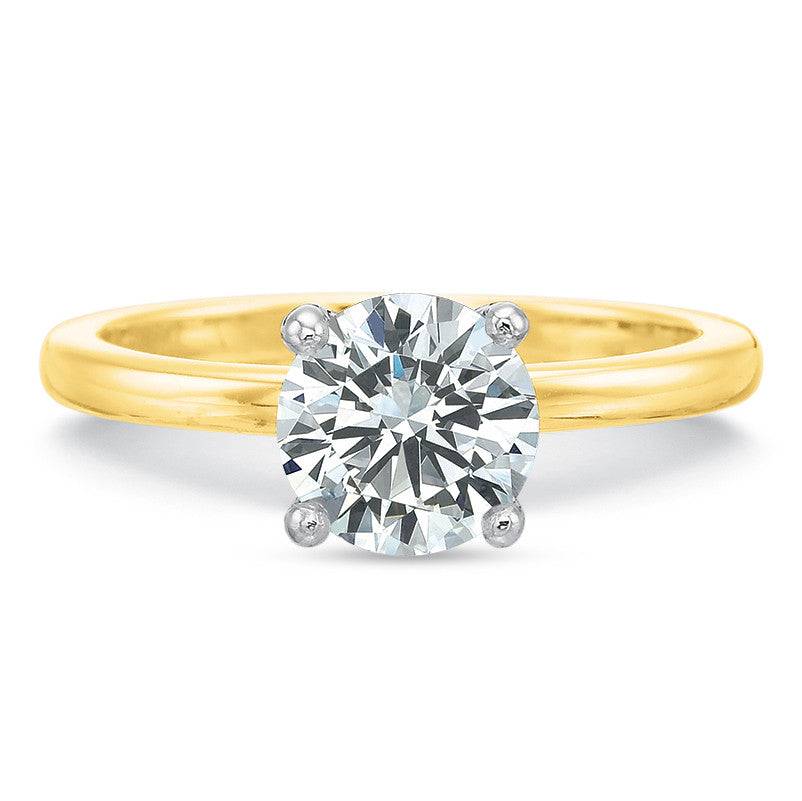 18K Yellow Gold Round 4-Prong Solitaire Engagement Ring
