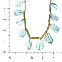 22K and 18K Yellow Gold Aquamarine Bead Dangle Necklace, 22K and 18K Yellow Gold, Long's Jewelers