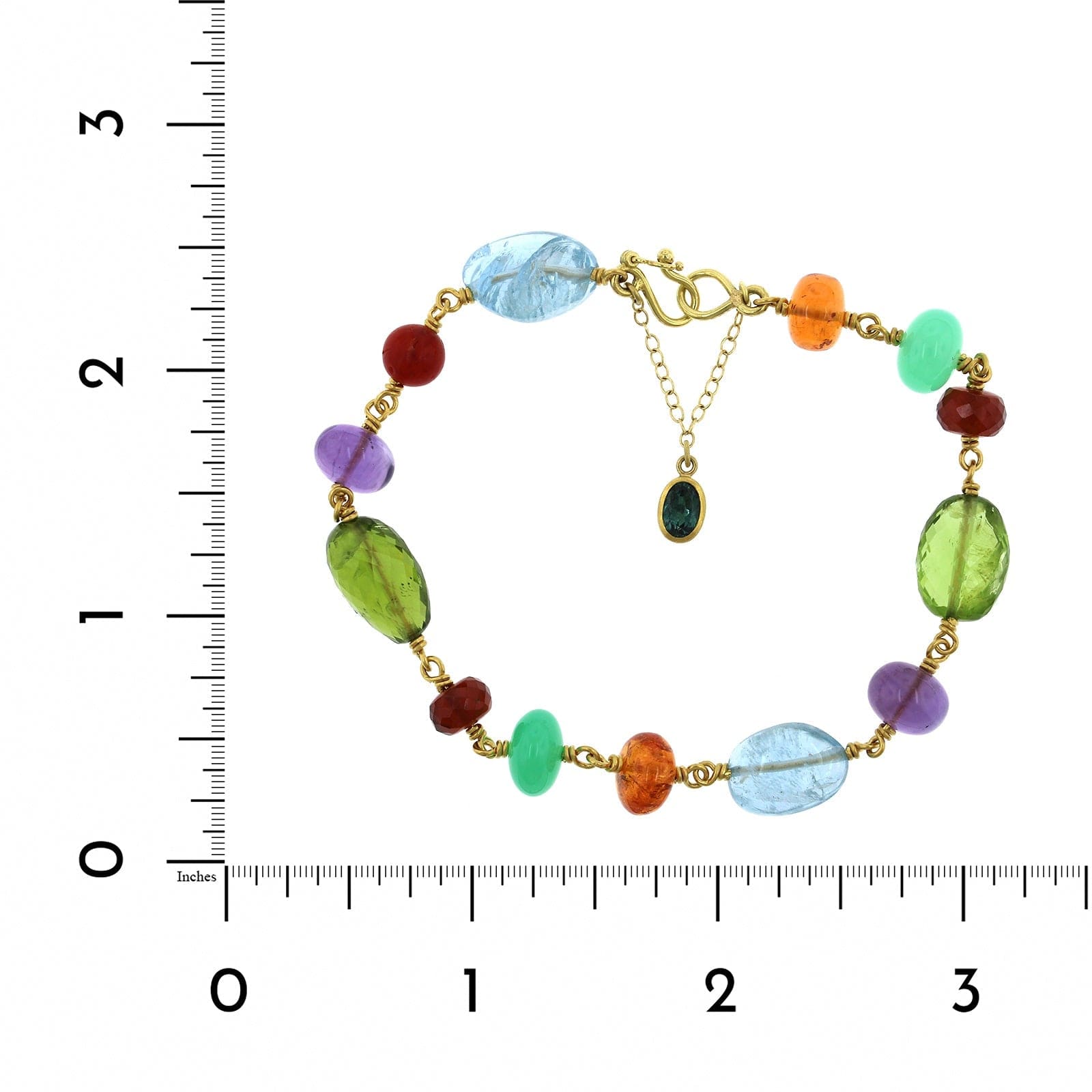 22K and 18K Yellow Gold Multi Gemstone Bracelet,22k and 18k yellow gold, Long's Jewelers