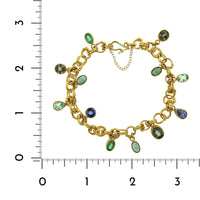 22K and 18K Yellow Gold Multi Gemstone Charm Bracelet,22k and 18k yellow gold, Long's Jewelers