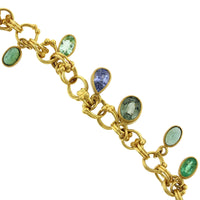 22K and 18K Yellow Gold Multi Gemstone Charm Bracelet,22k and 18k yellow gold, Long's Jewelers