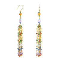 22K and 18K Yellow Gold Multi Gemstone Tassel Drop Earrings,22k and 18k yellow gold, Long's Jewelers