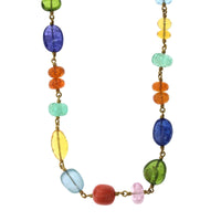 22K and 18K Yellow Gold Multi Stone Necklace, 22K and 18K Yellow Gold, Long's Jewelers