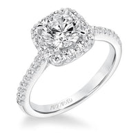 Platinum Cushion Halo Engagement Ring Setting