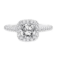 Platinum Cushion Halo Engagement Ring Setting