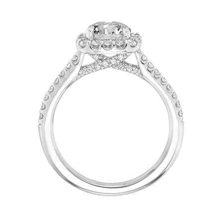 Platinum Cushion Halo Engagement Ring Setting