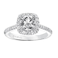Platinum Cushion Halo Engagement Ring Setting