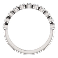 18K White Gold Bezel Milgrain Diamond Band