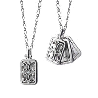Sterling Silver Rectangular Gate Frame Necklace