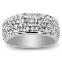 18K White Gold 4 Row Diamond Band