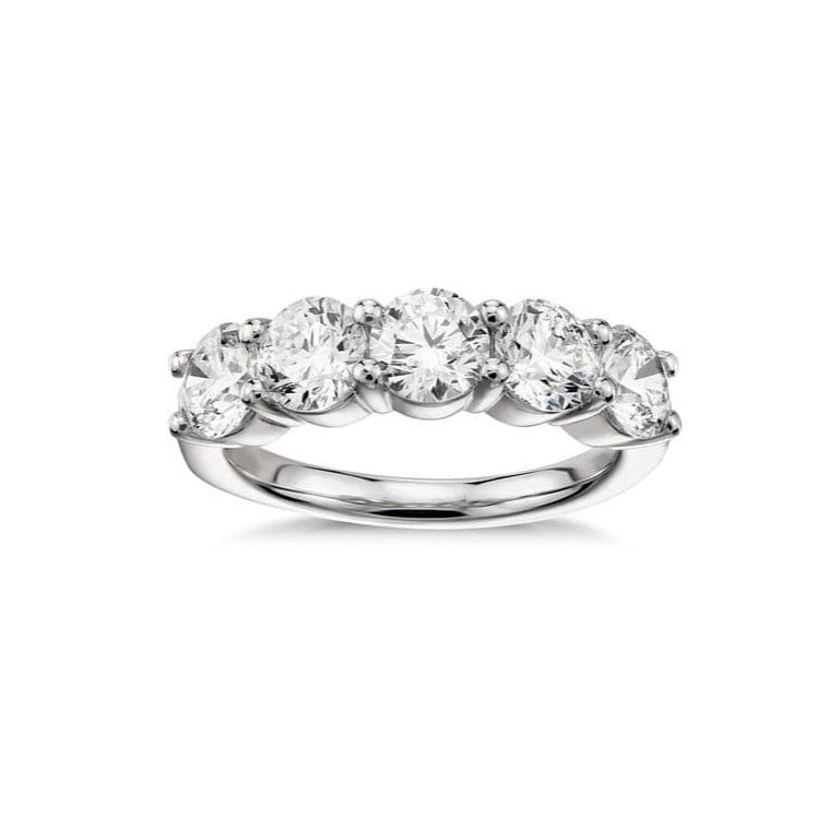 Platinum 5 Stone Diamond Band